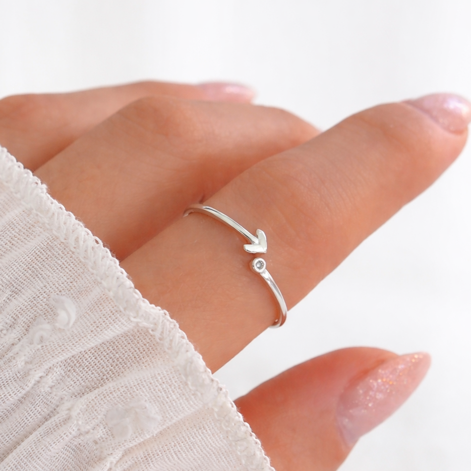 Anel Regulável Flecha Cristal